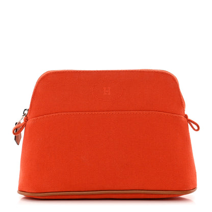 Hermes Cotton Canvas Mini Bolide Travel Cosmetic Pouch Feu 1 of 7