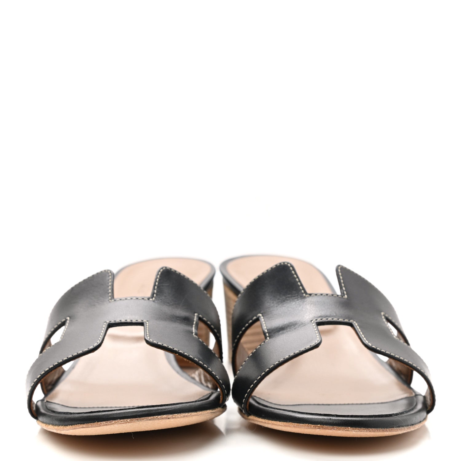 Hermes Calfskin Oasis Sandals 39.5 Black 2 of 10