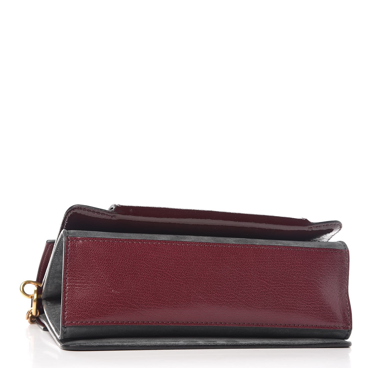 Givenchy Crinkled Patent Deerskin Suede Small GV3 Shoulder Bag Aubergine Graphite 4 of 6