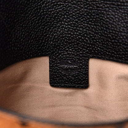 MCM Visetos Corina Foldover Crossbody Bag Cognac Black 6 of 10