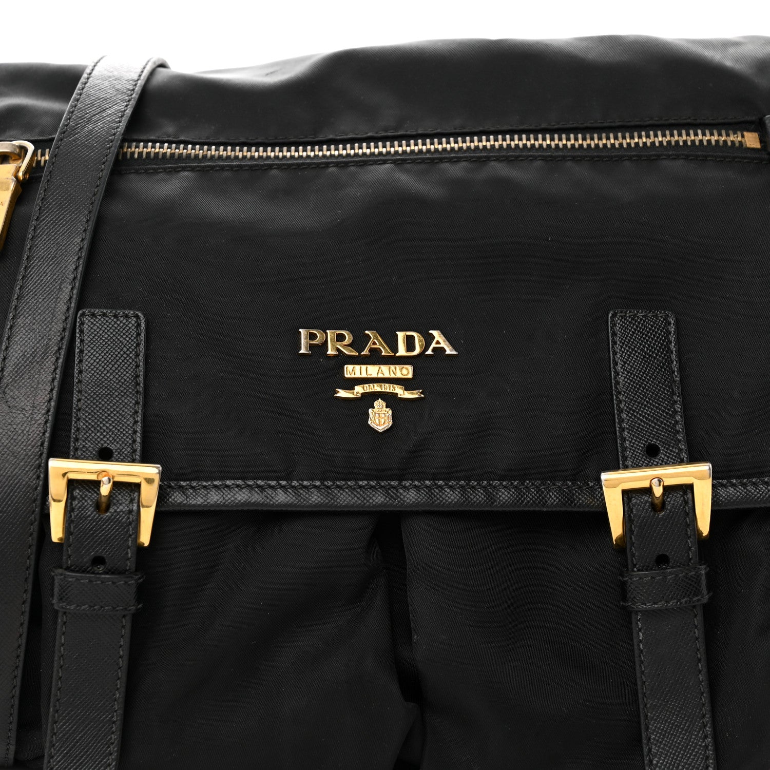 Prada Tessuto Nylon Saffiano Messenger Bag Black 6 of 20