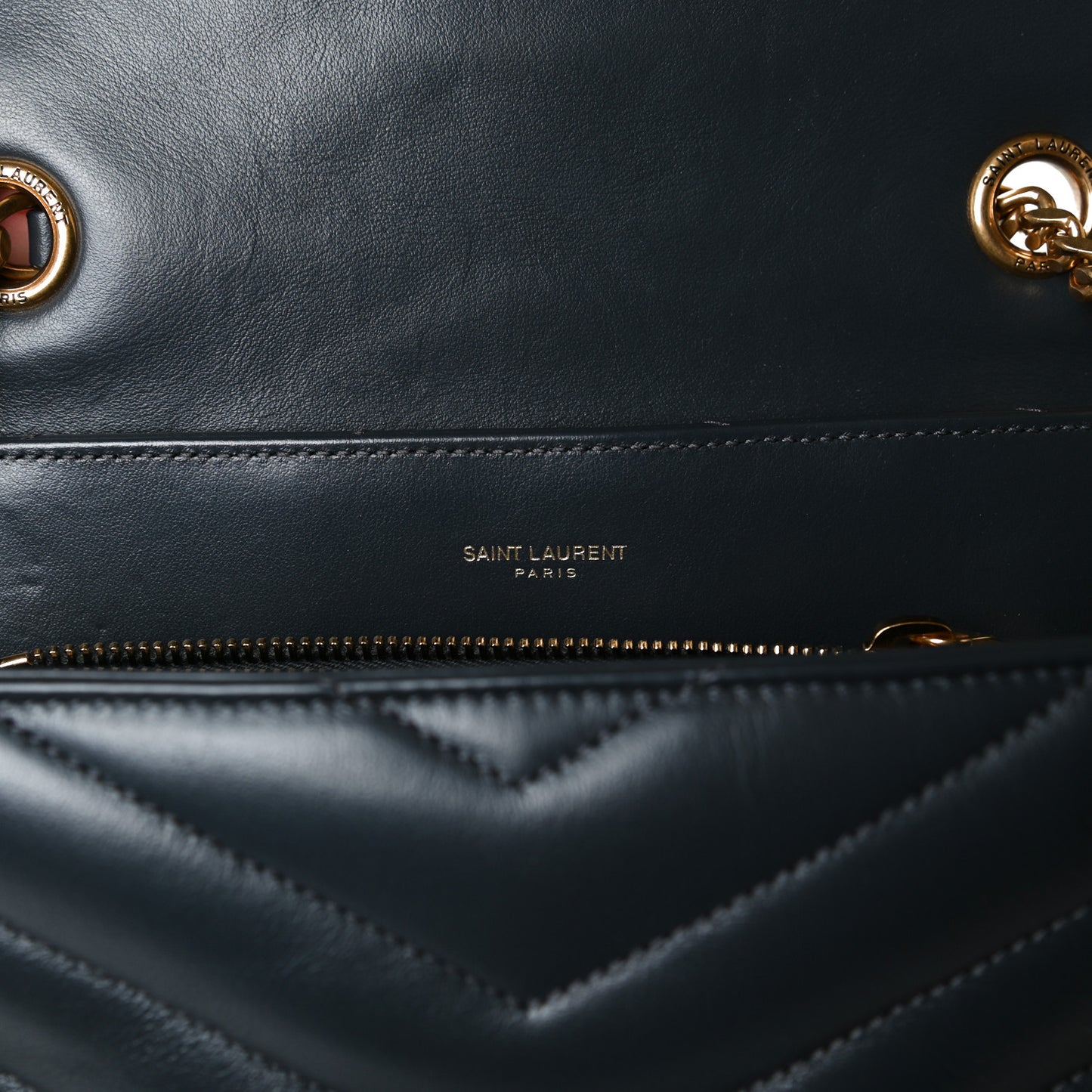 Calfskin Y Quilted Monogram Medium Loulou Chain Satchel Storm