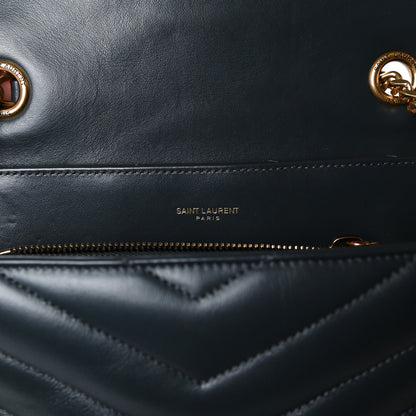 Saint Laurent Calfskin Y Quilted Monogram Medium Loulou Chain Satchel Storm 6 of 10