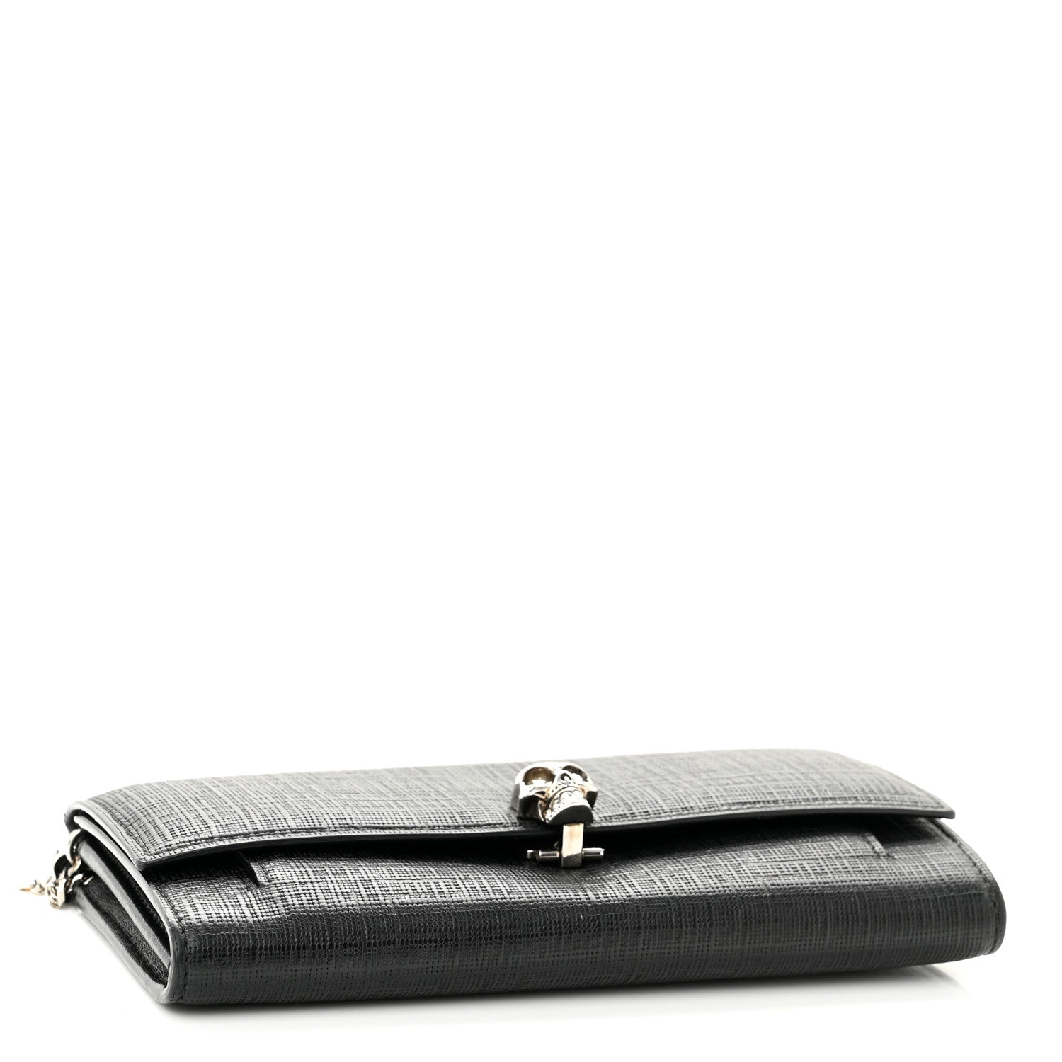 Alexander McQueen Calfskin Skull Wallet on Chain Black 3 of 9