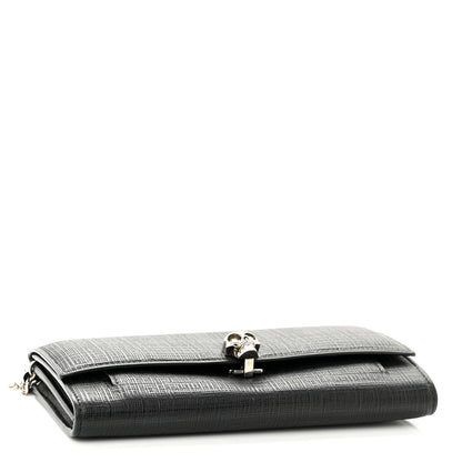 Alexander McQueen Calfskin Skull Wallet on Chain Black 3 of 9
