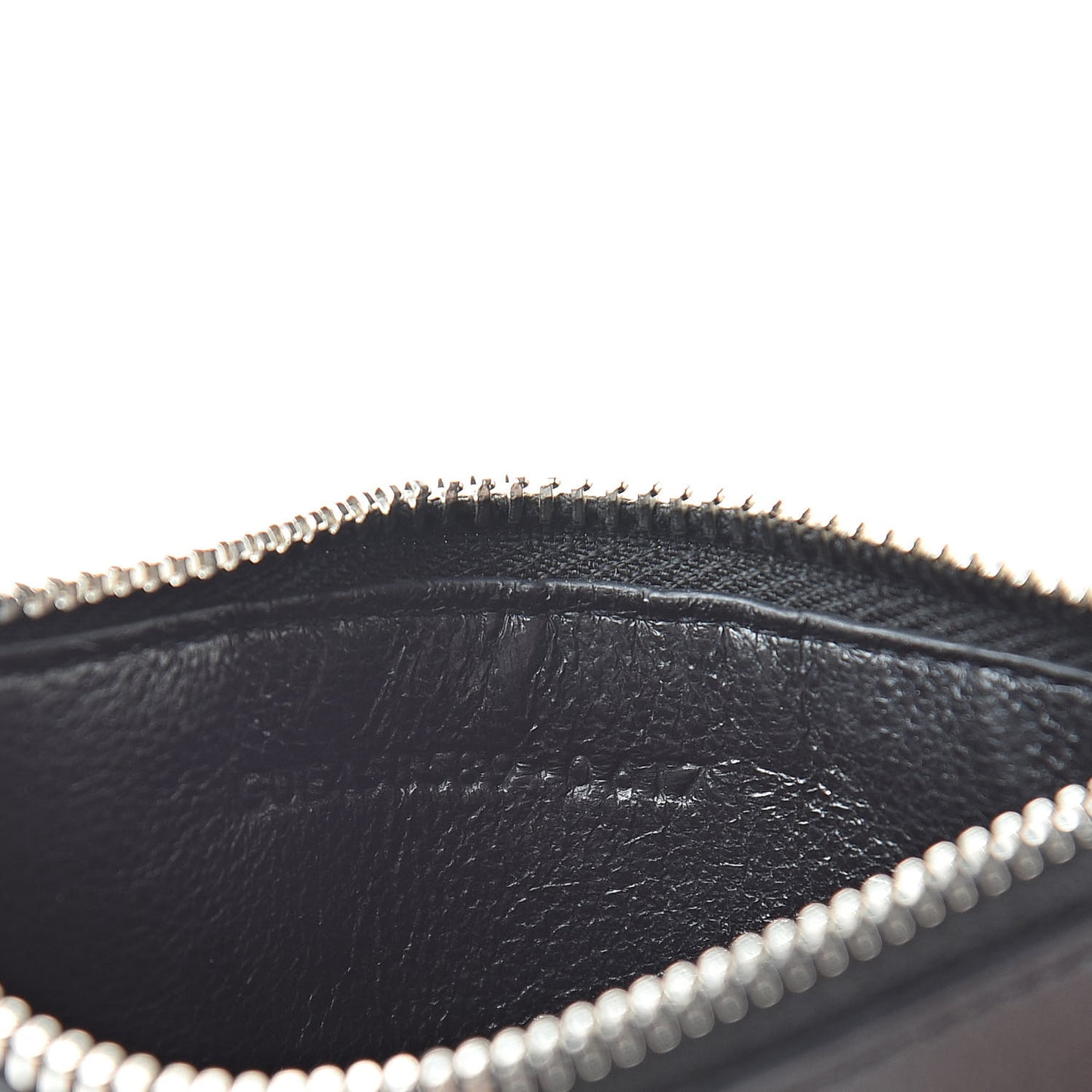 Calfskin Print Flamingo 5 Fragments Zip Pouch Card Holder Black