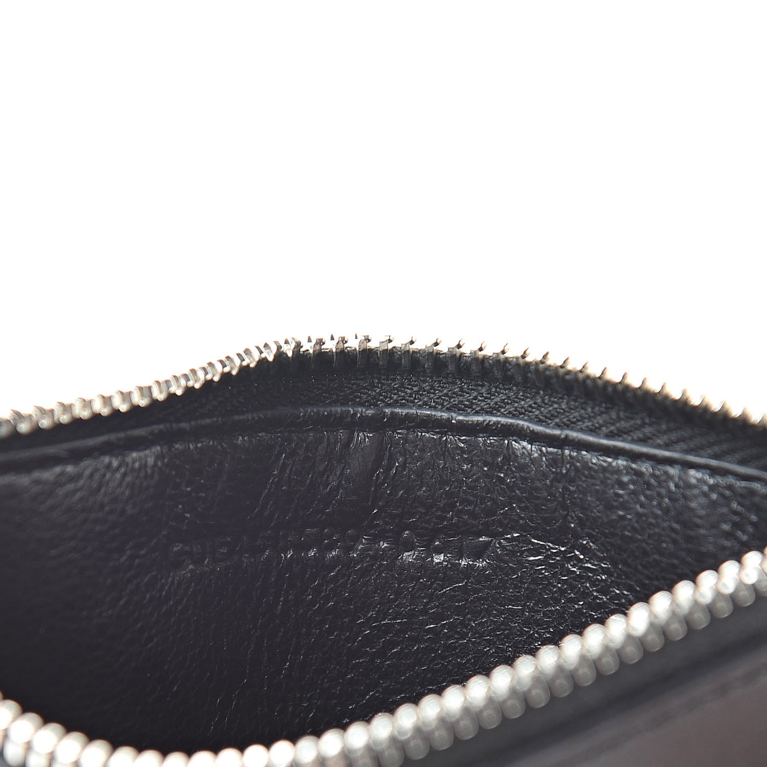 Saint Laurent Calfskin Print Flamingo 5 Fragments Zip Pouch Card Holder Black 7 of 7