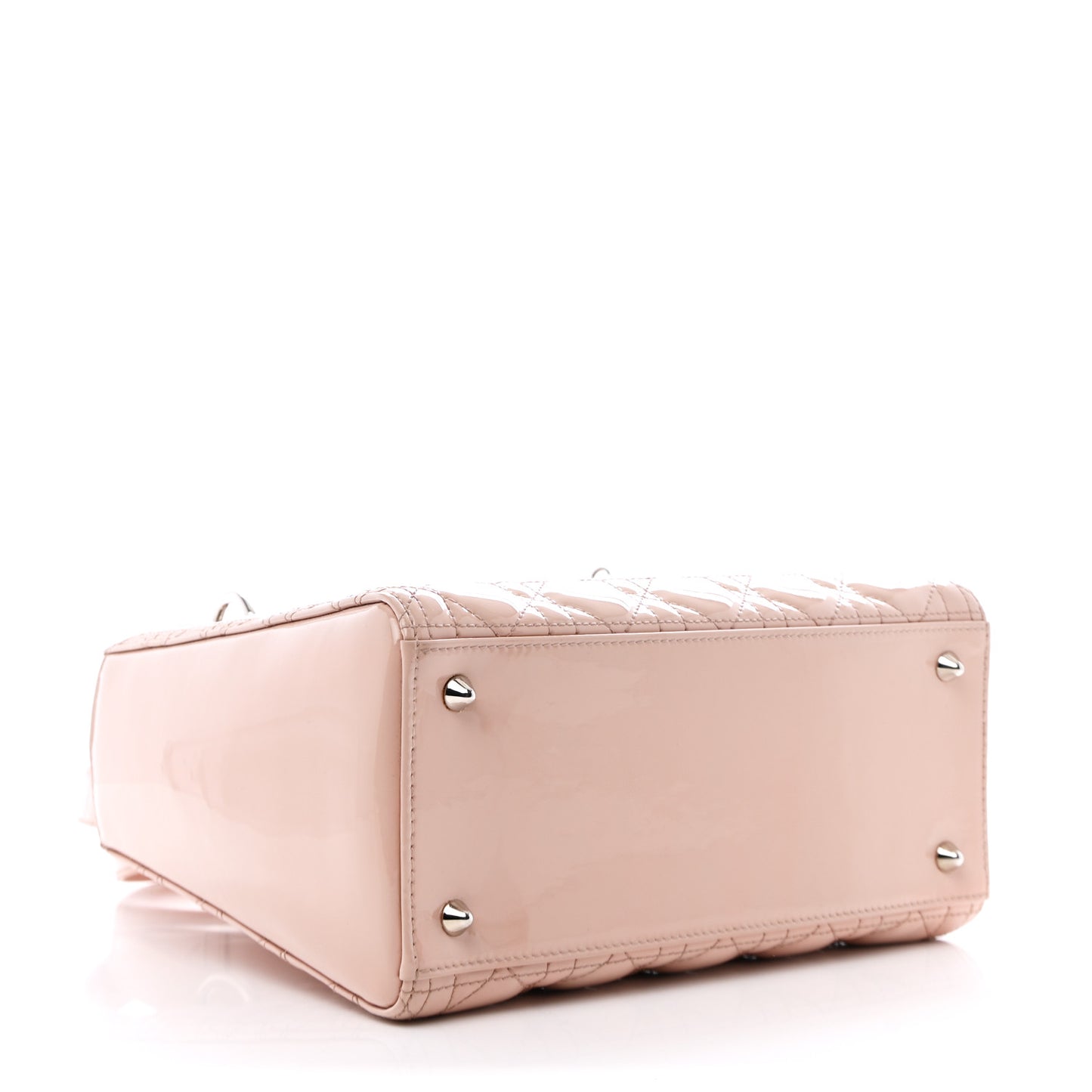 Patent Cannage Medium Lady Dior Rose Clair