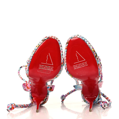 Christian Louboutin Satin Braided Sandal Multicolor 39 6 of 8
