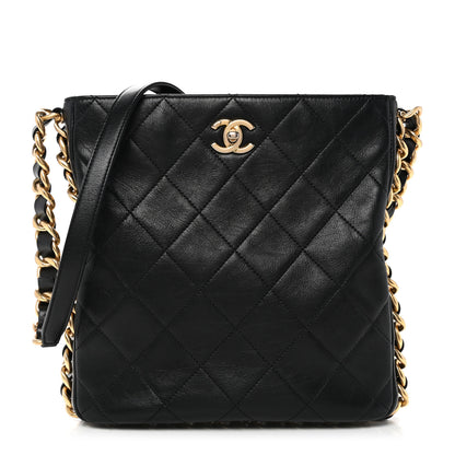 Chanel Calfskin Quilted Framing Chain Hobo Black 1 of 10