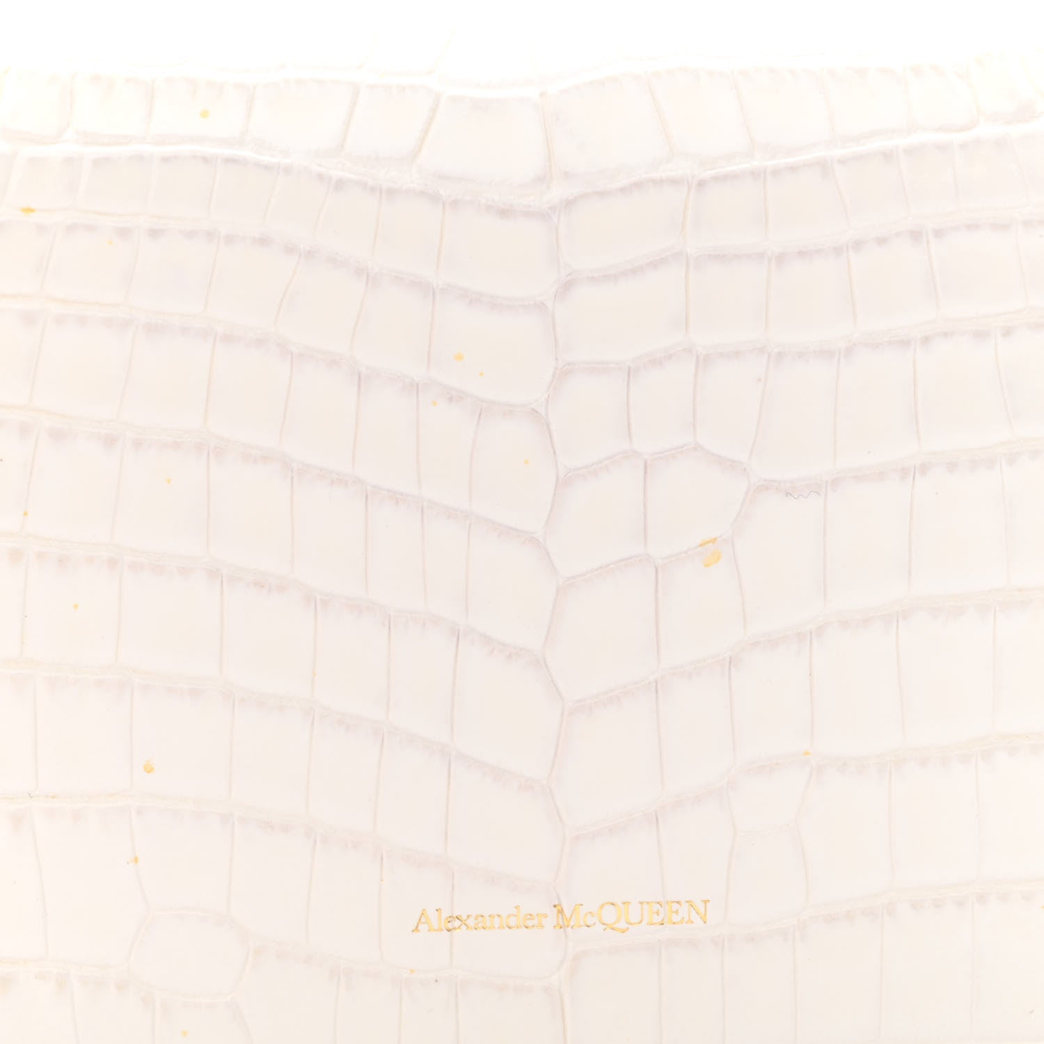 Alexander McQueen Calfskin Crocodile Embossed Skull Mini Crossbody Bag White 12 of 14
