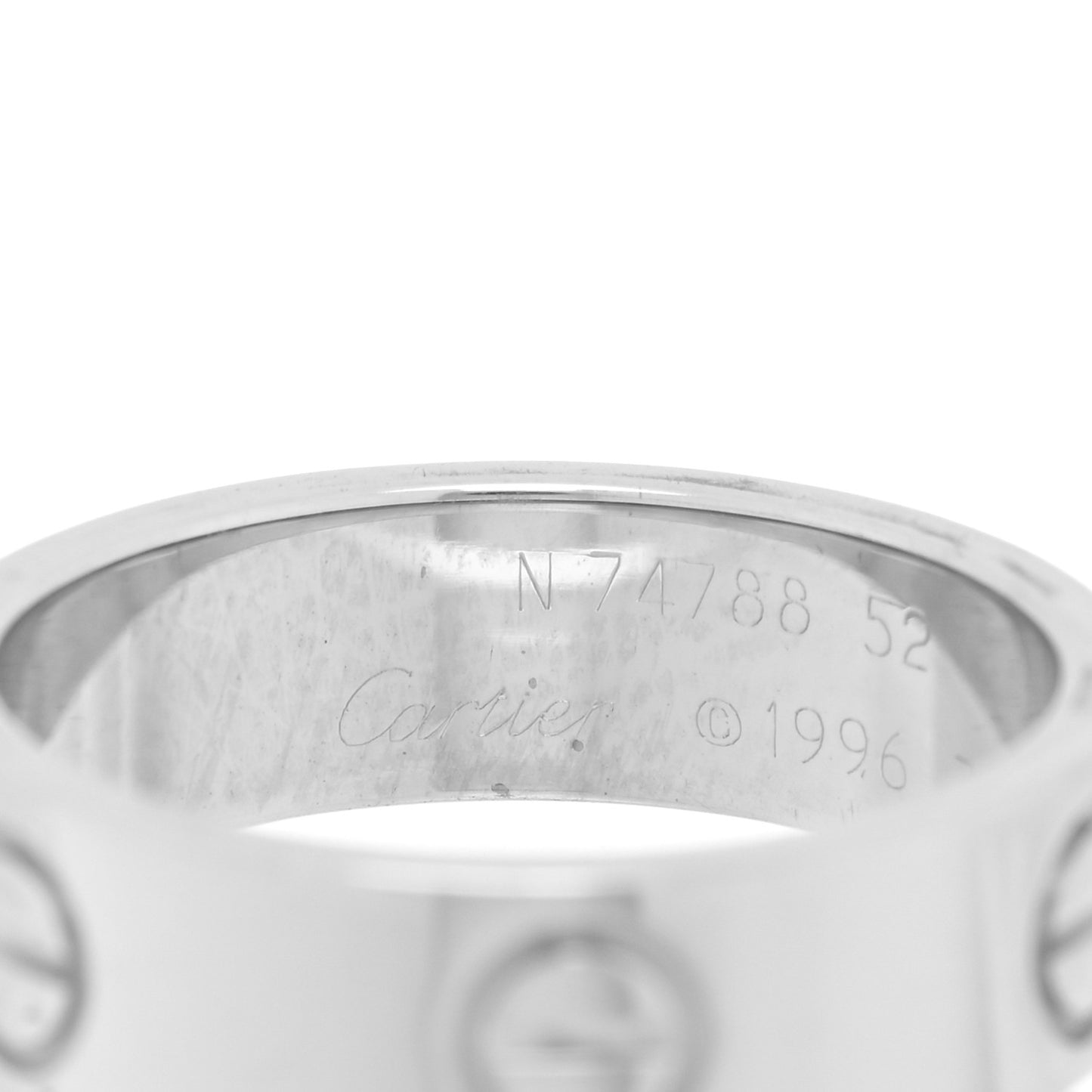 18K White Gold 5.5mm LOVE Ring 52 6