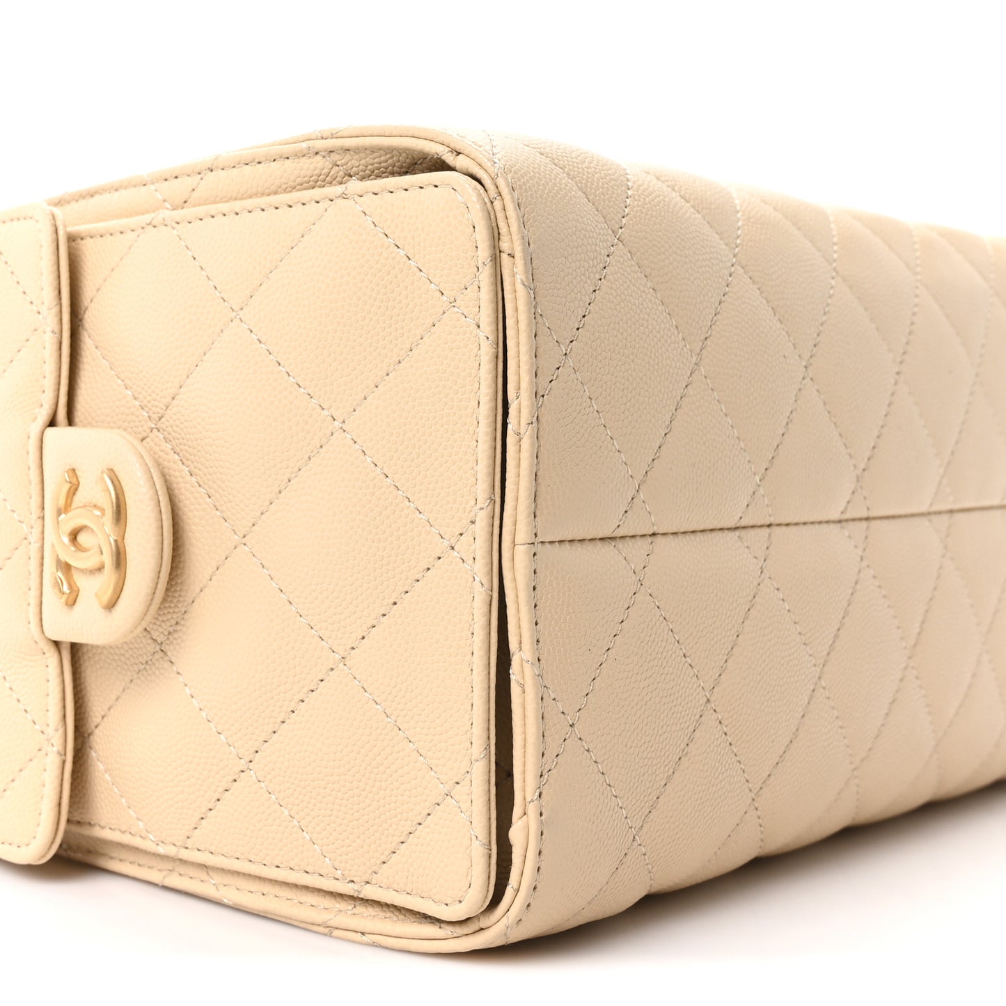 Caviar Quilted Small Chanel 25 Handbag Beige