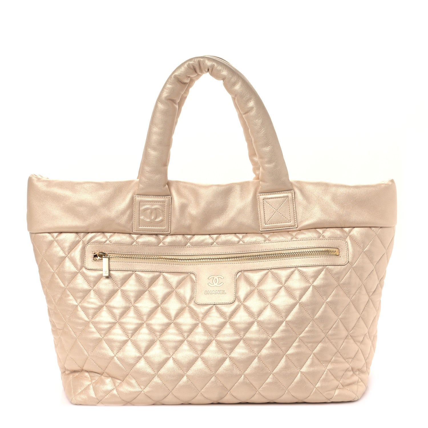 Chanel Metallic Lambskin Quilted Large Coco Cocoon Tote Light Gold 1 of 10