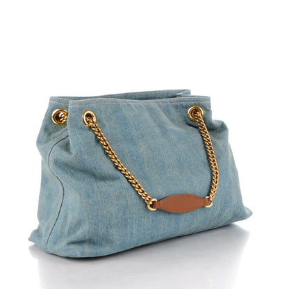Gucci Denim Medium Soho Chain Shoulder Bag Blue 3 of 7