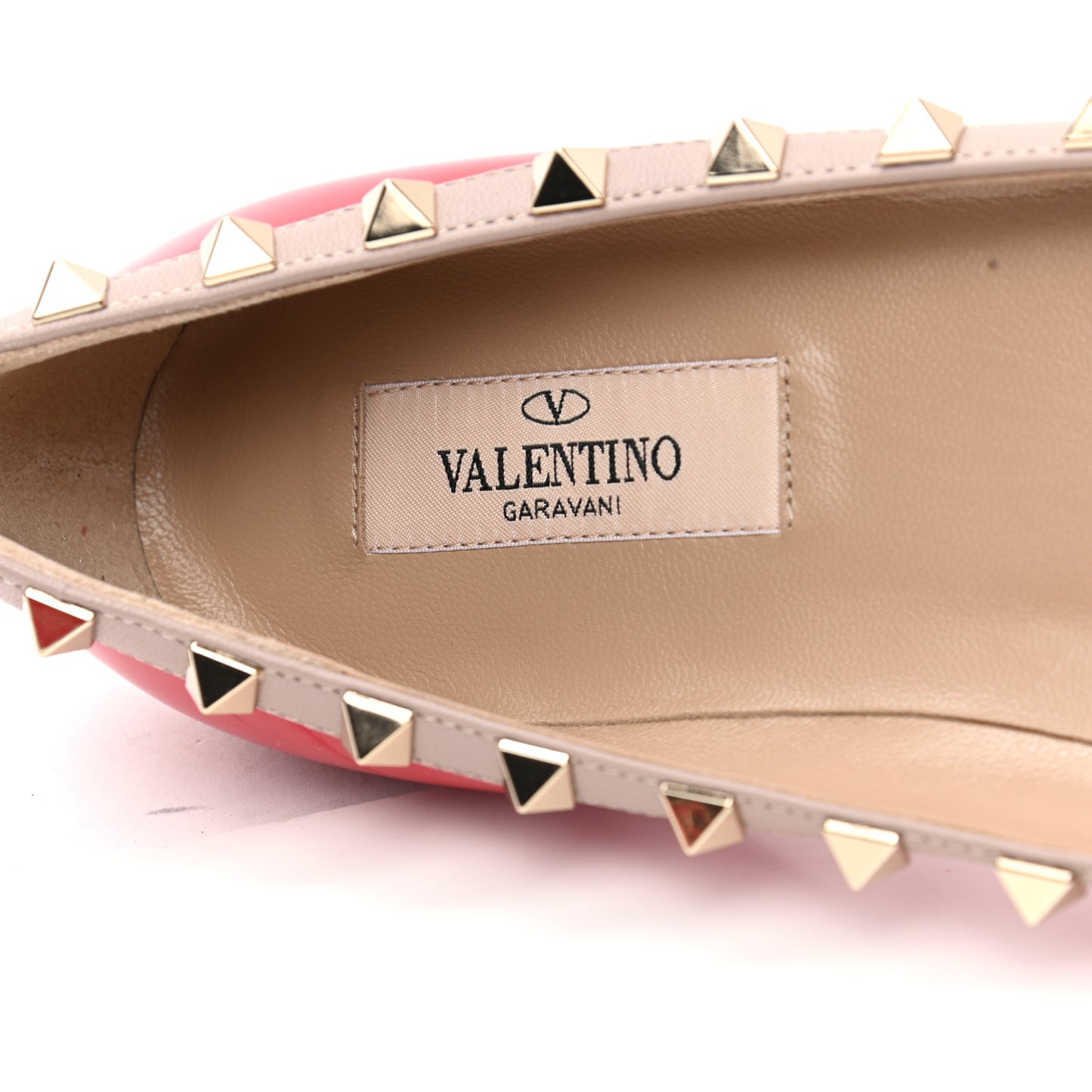 Patent Nappa Rockstud Ballerina Flats 37.5 Rouge Pur Poudre