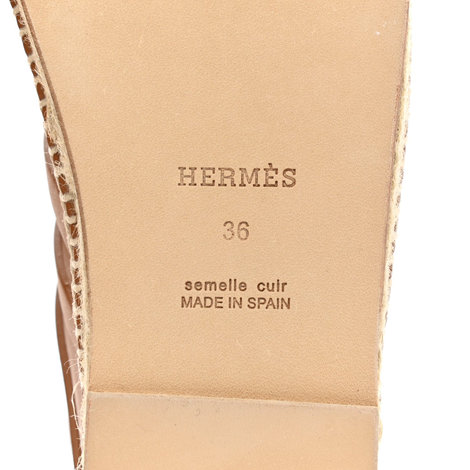 Hermes Calfskin Costanza Espadrille Sandals 36 Beige Dore 6 of 9