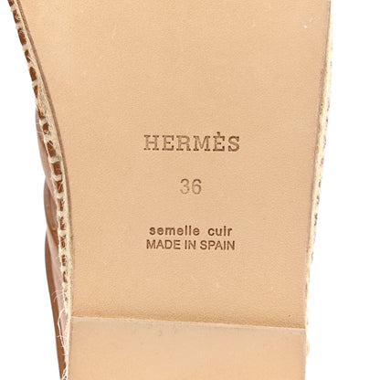 Hermes Calfskin Costanza Espadrille Sandals 36 Beige Dore 6 of 9