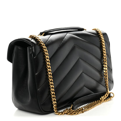 Saint Laurent Lambskin Chevron Quilted Medium Loulou Black 6 of 21