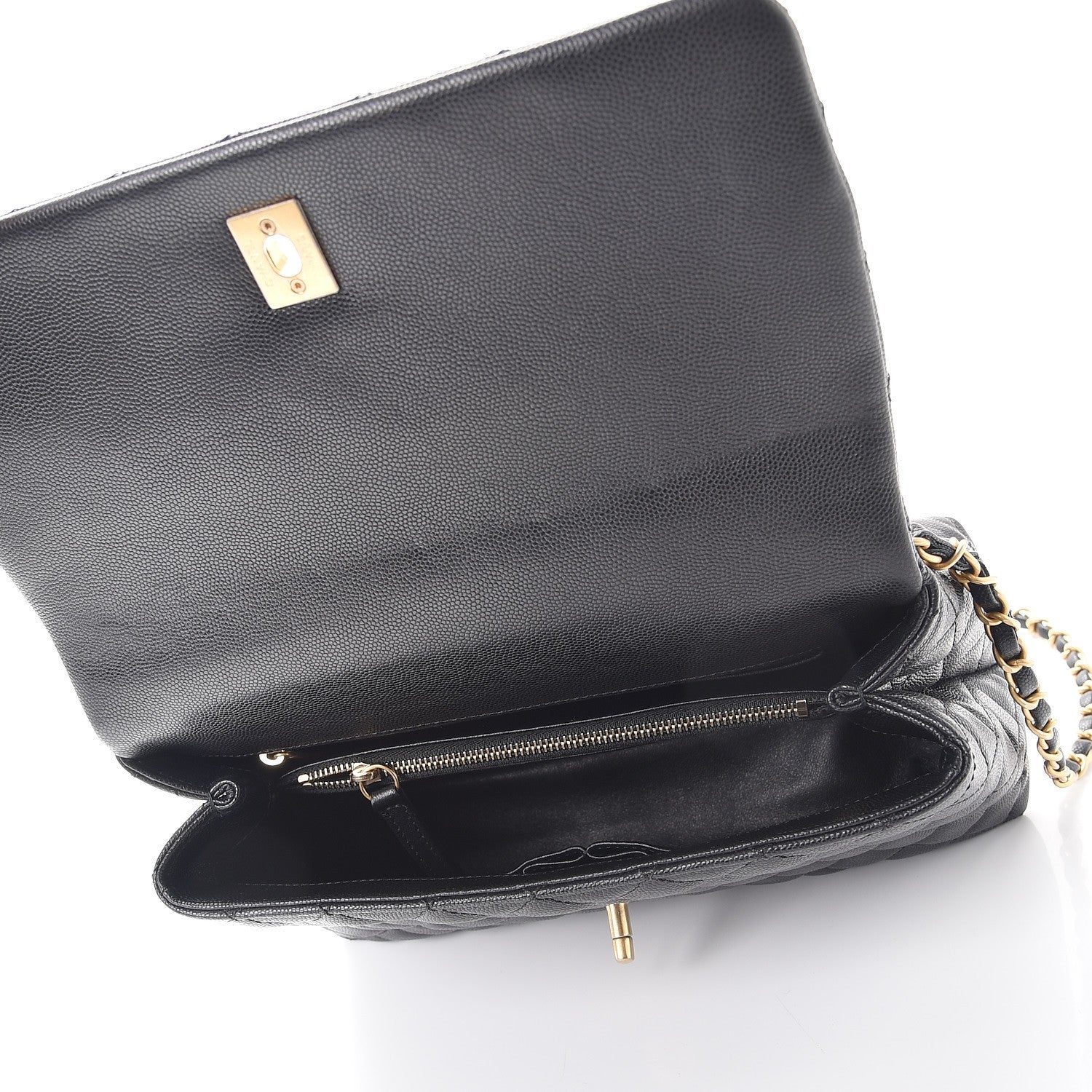 Chanel Caviar Lizard Quilted Small Coco Handle Flap Black 5 of 8