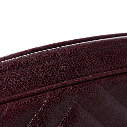 Chanel Caviar Chevron Quilted Tassel Camera Case Burgundy 16 of 16