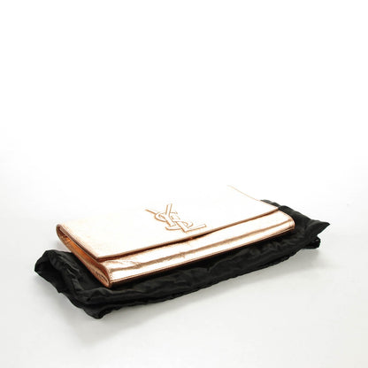 Saint Laurent Metallic Calfskin Large Belle De Jour Clutch Rose Gold 4 of 7