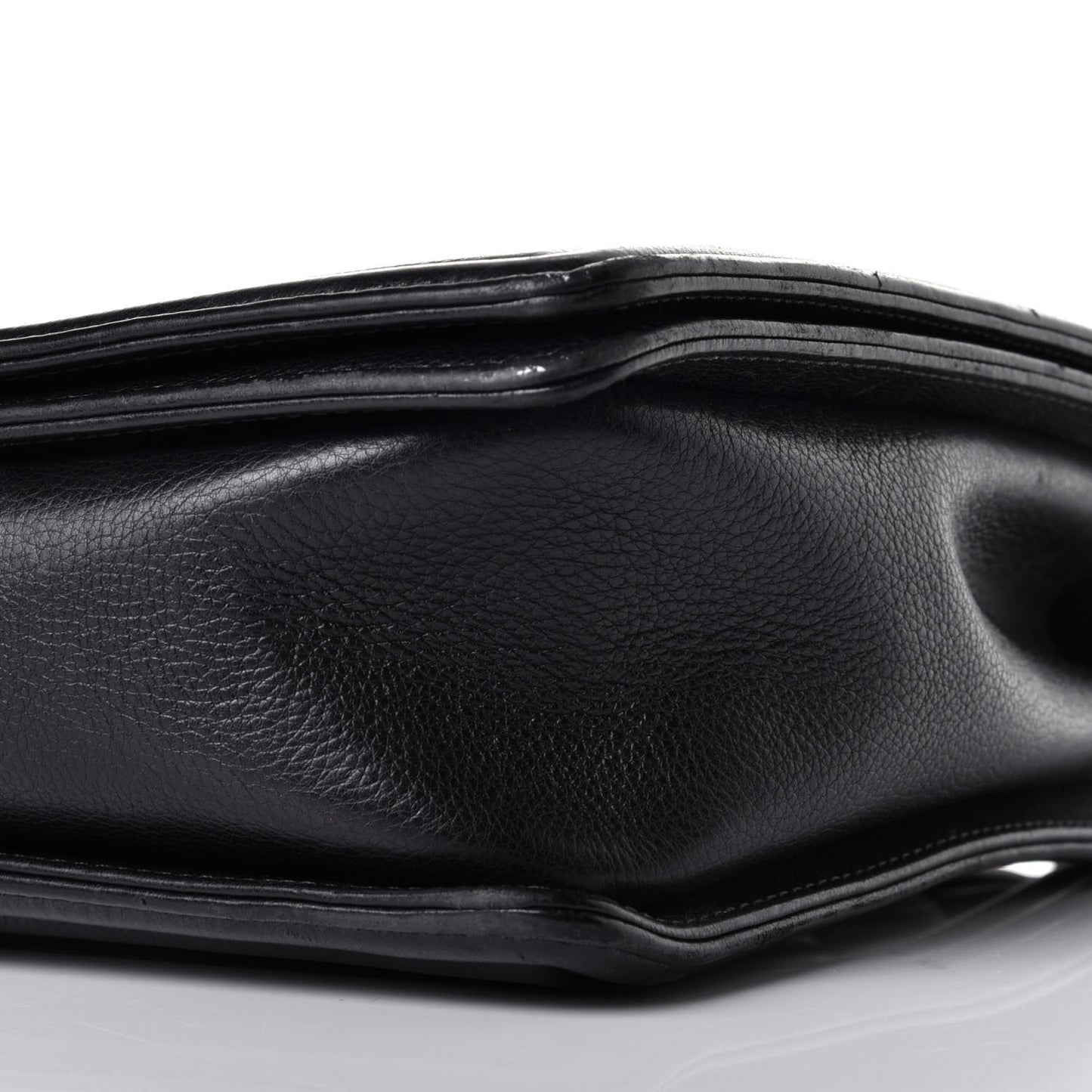 Calfskin Quilted Large Boy Flap Black