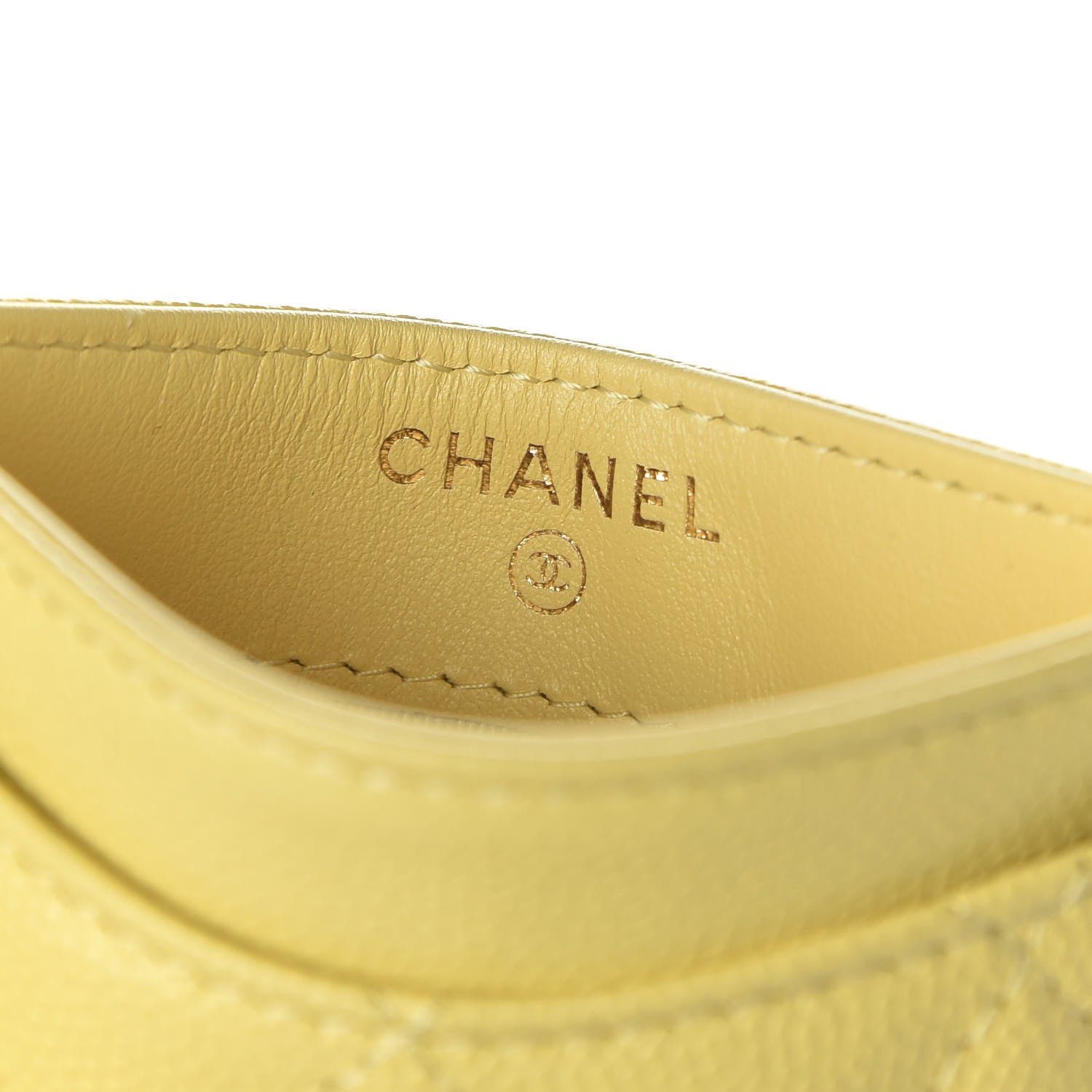 Chanel Caviar Quilted Card Holder Yellow 6 of 8