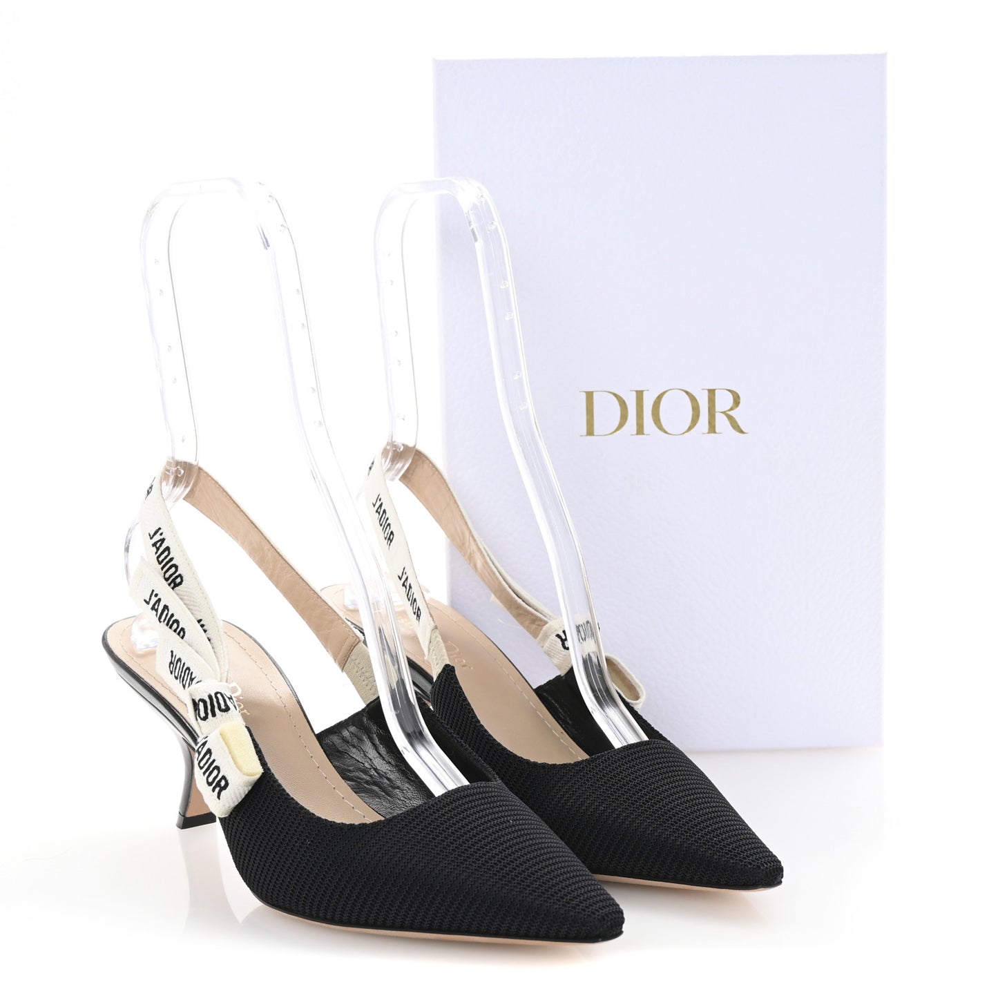 Technical Canvas Ribbon J Adior Slingback 65mm Pumps 40 Black