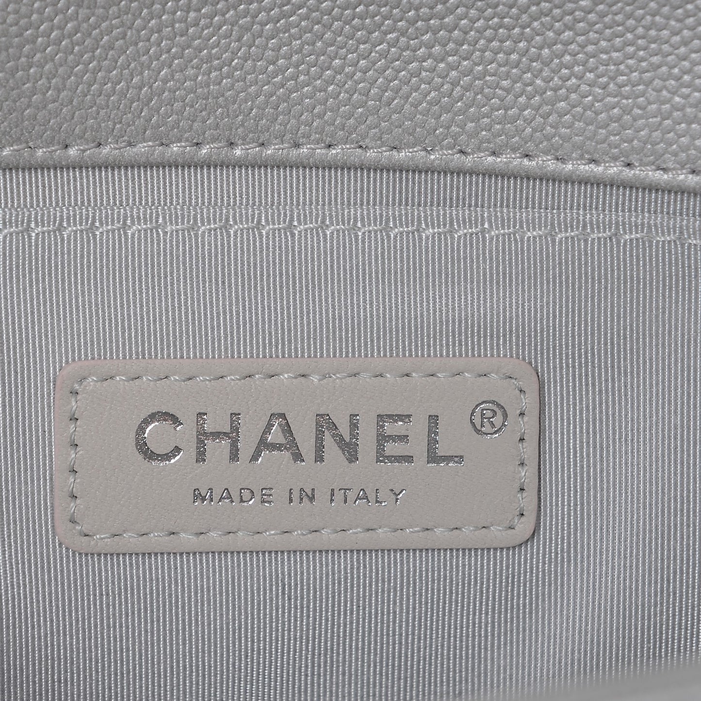 Metallic Caviar Quilted Medium Boy Flap Silver