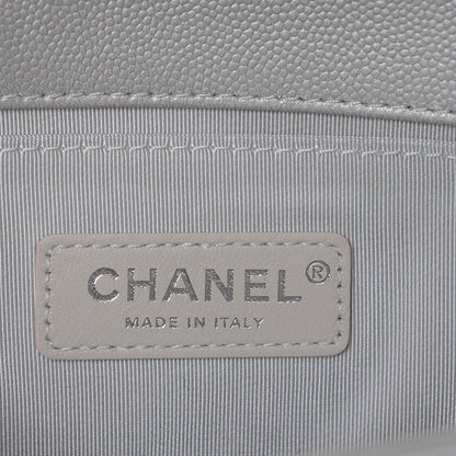 Chanel Metallic Caviar Quilted Medium Boy Flap Silver 7 of 9