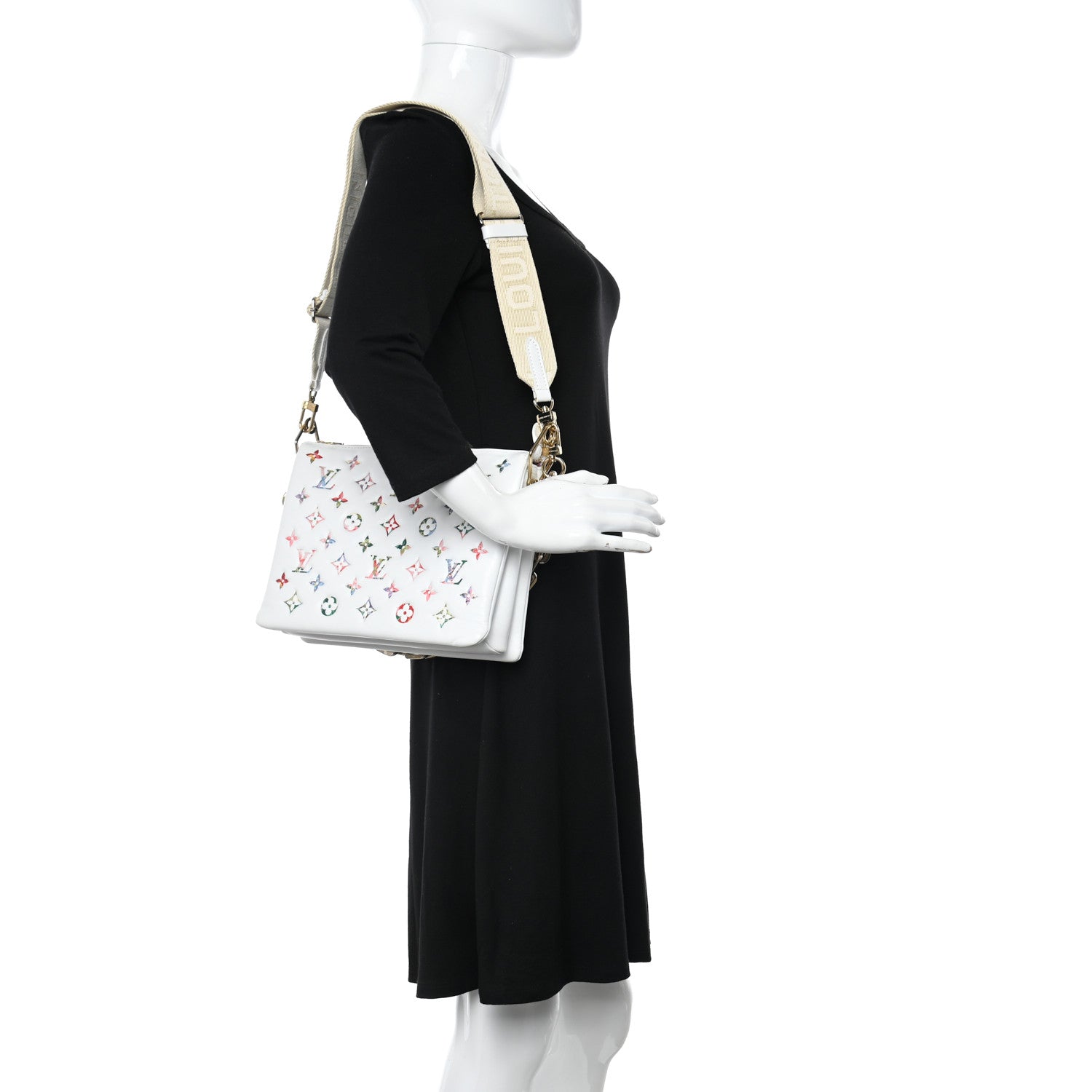 Louis Vuitton Lambskin Embossed Monogram LV Garden Coussin PM Cream 2 of 11