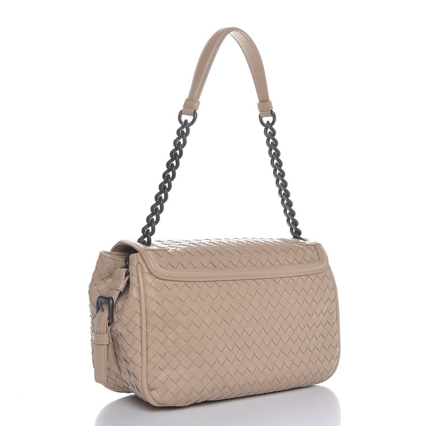 Nappa Intrecciato Rialto Shoulder Bag Mink