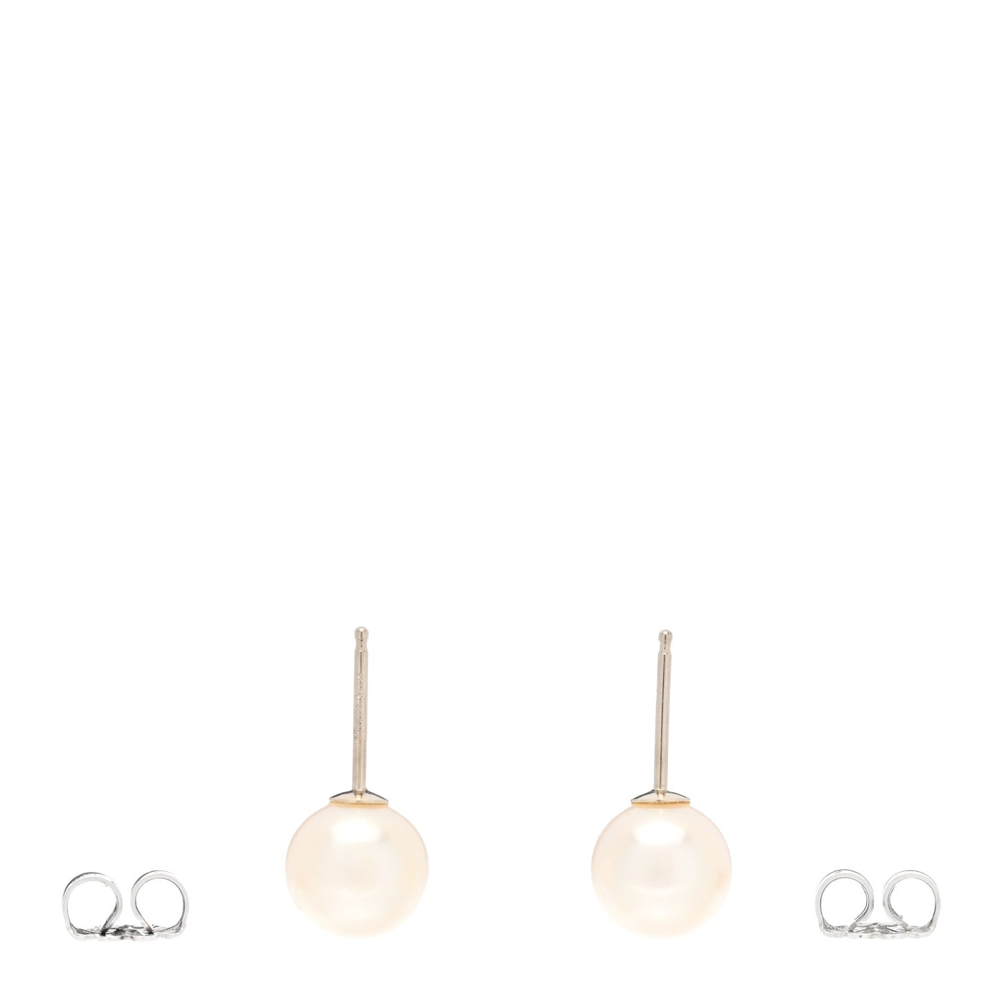 14K White Gold Akoya Cultured Pearl 7-7.5mm Earrings
