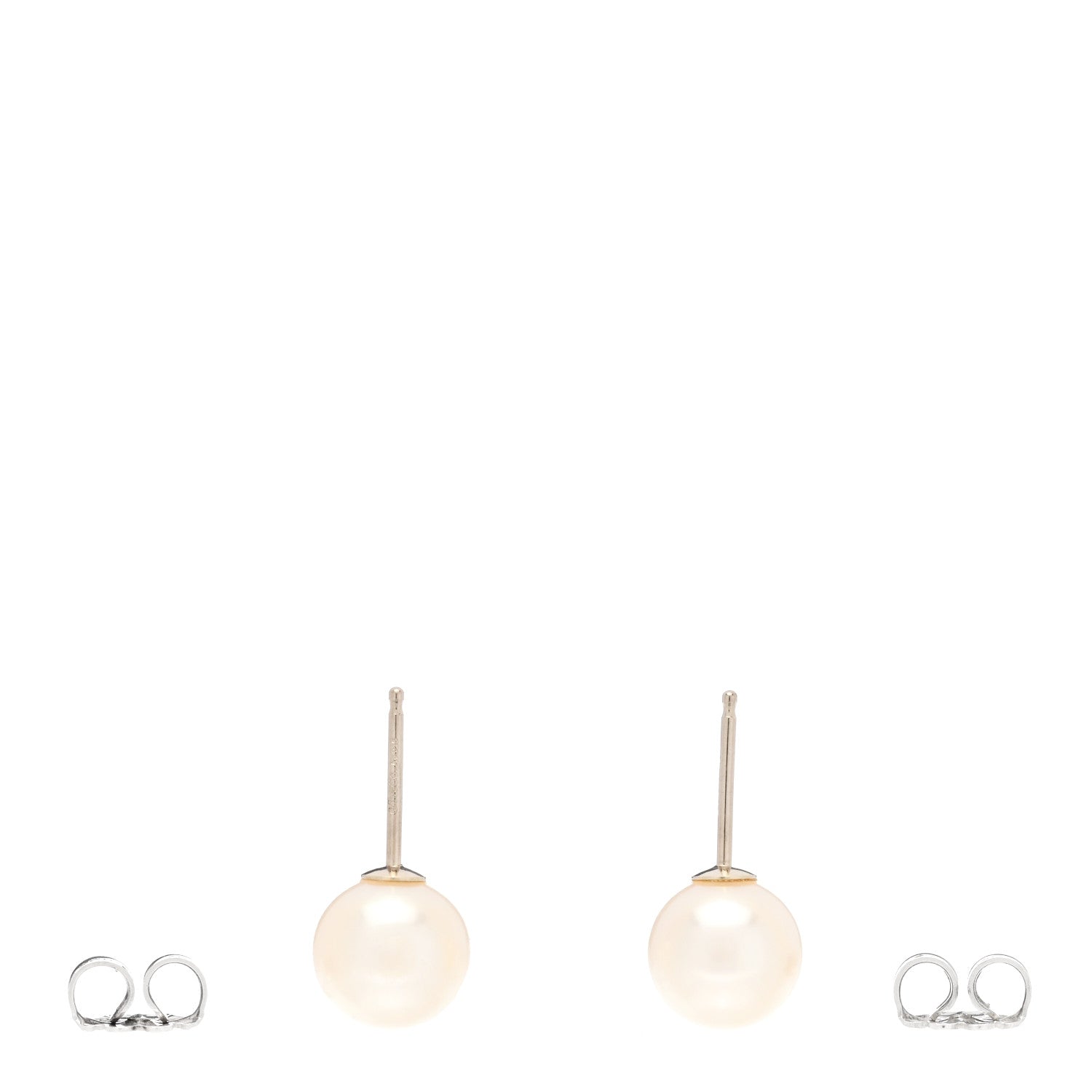 Tiffany 14K White Gold Akoya Cultured Pearl 7-7.5mm Earrings 3 of 4