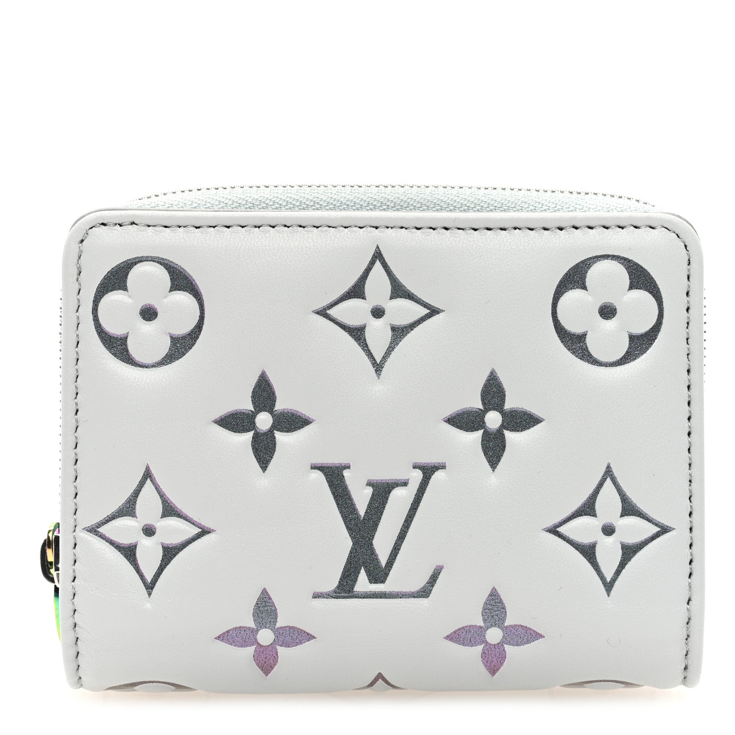 Louis Vuitton Lambskin Embossed Monogram LV Ski Lou Coussin Wallet Gray 1 of 6