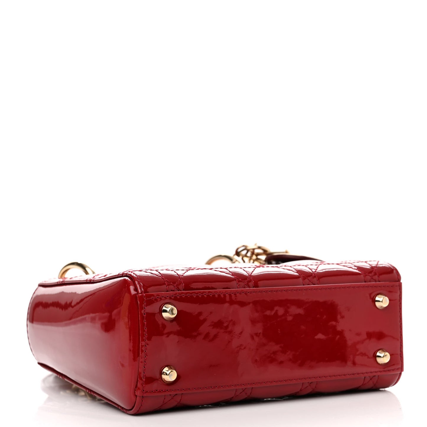 Patent Cannage Mini Lady Dior Red