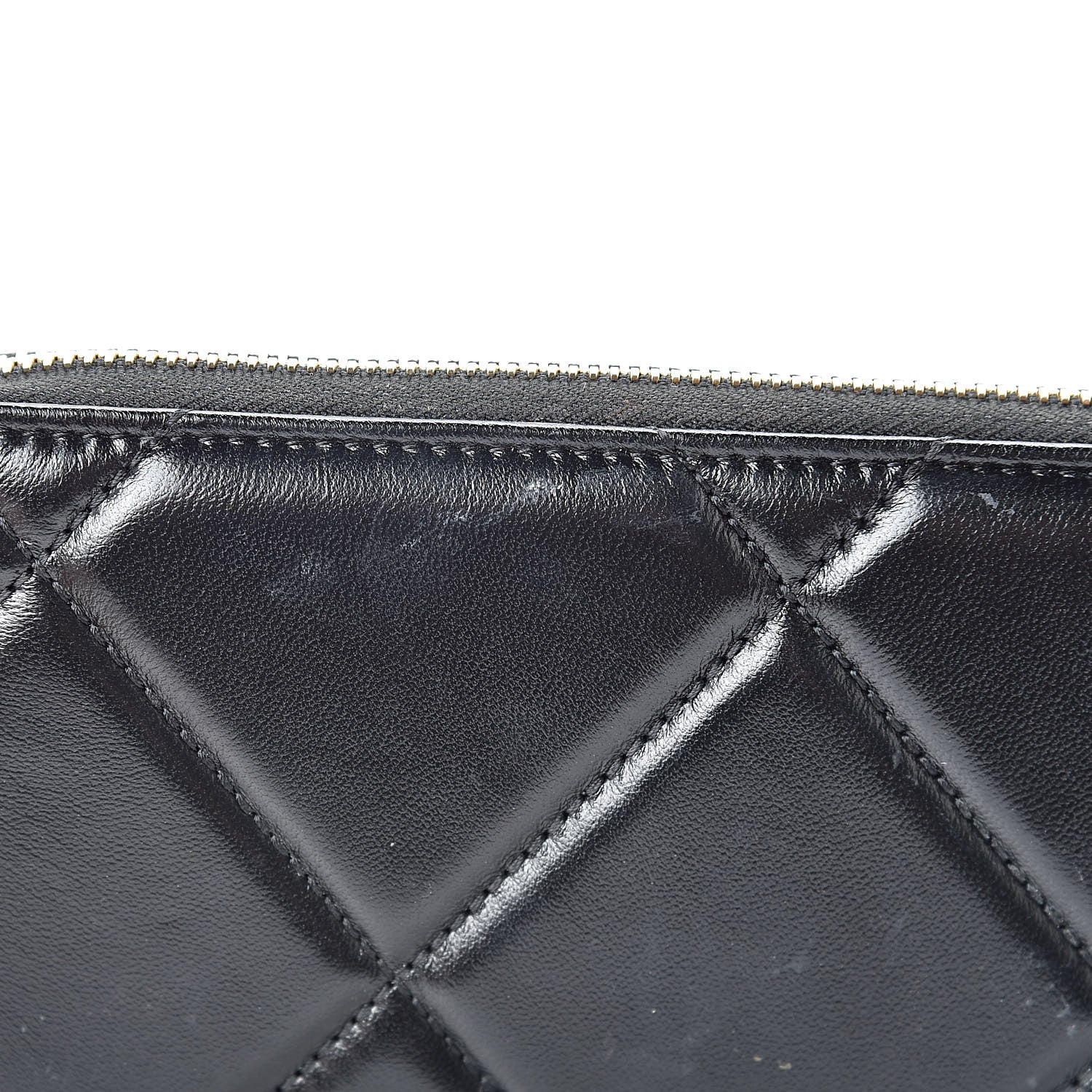 Chanel Lambskin Quilted Large Gusset Zipped Wallet Black 12 of 13