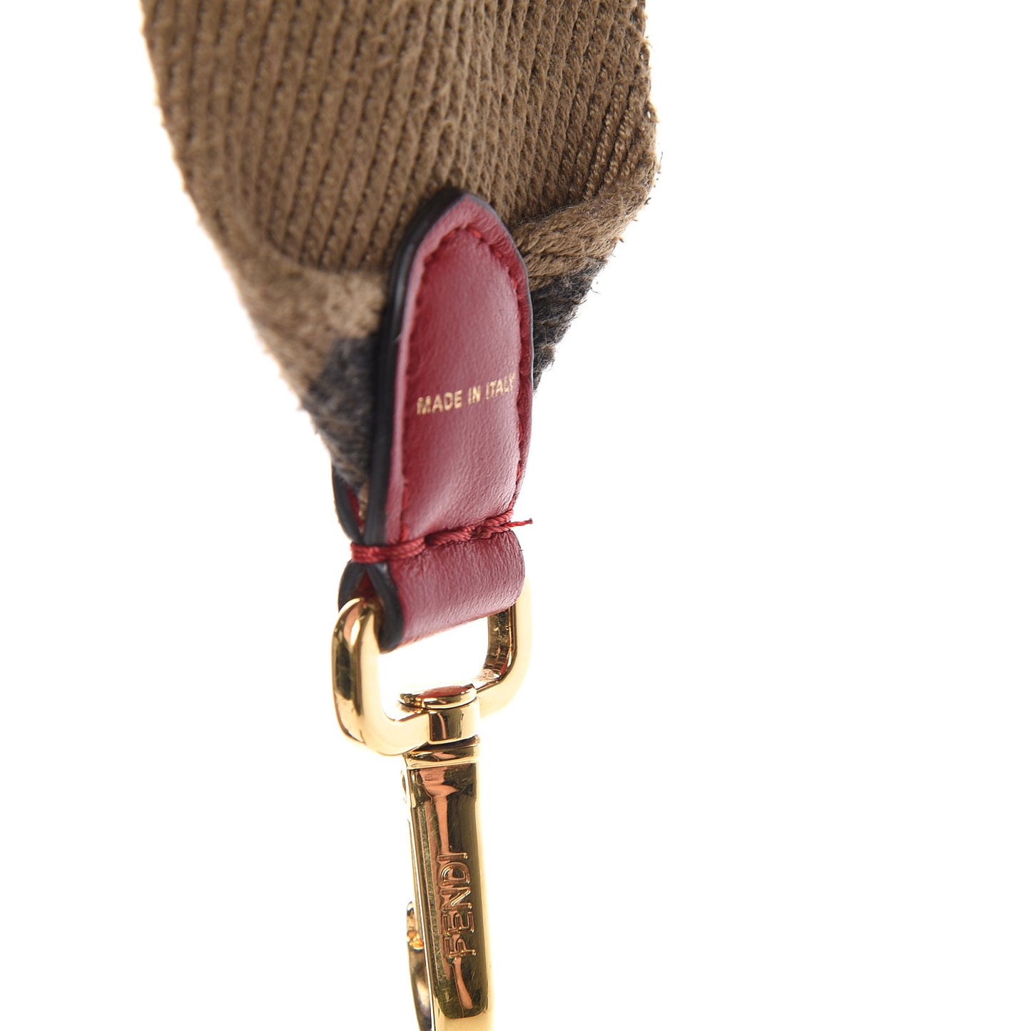 Canvas Calfskin FF 1974 Strap You Fango Marrone Red