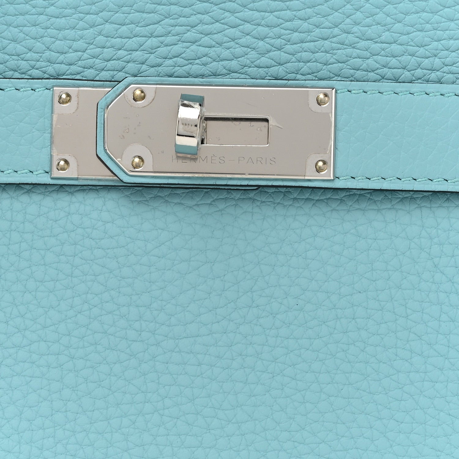 Hermes Taurillon Clemence Jypsiere 34 Bleu Atoll 8 of 14