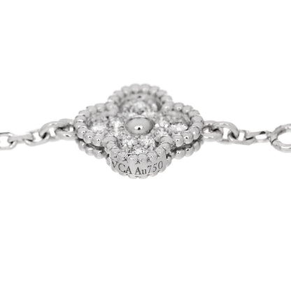 Van Cleef & Arpels 18K White Gold Diamond 6 Motifs Sweet Alhambra Bracelet 3 of 5
