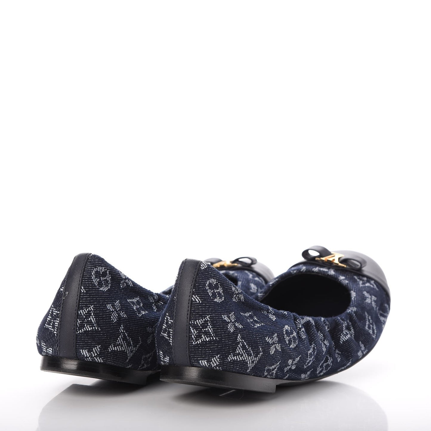 Monogram Denim Elba Ballerina Flats 39 Marine
