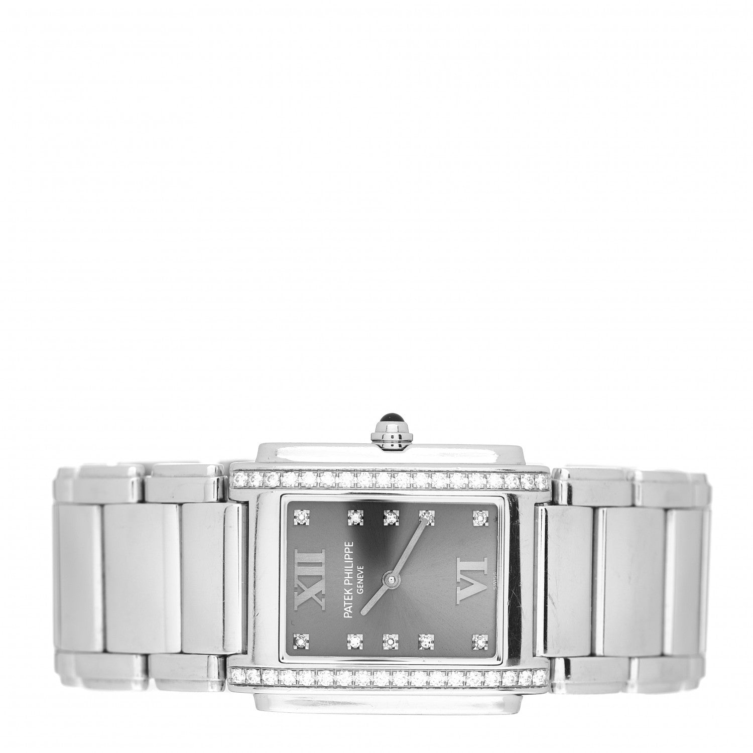 Patek Philippe Stainless Steel Diamond 25mm Twenty-4 Quartz Watch Eternal Gray 4910/010 2 of 5
