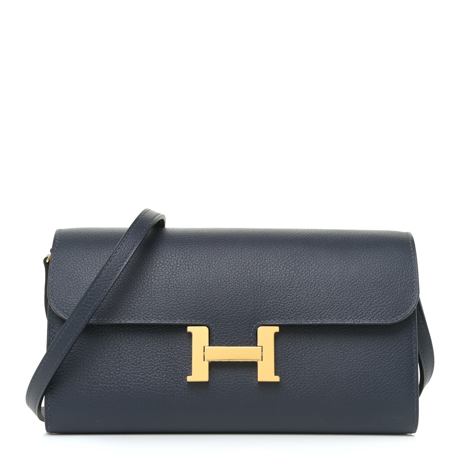 Hermes Evercolor Constance Wallet To Go Bleu Nuit 1 of 9