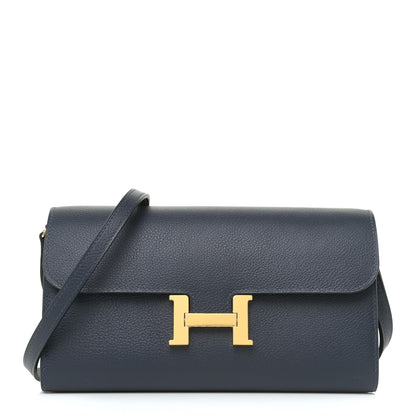 Hermes Evercolor Constance Wallet To Go Bleu Nuit 1 of 9