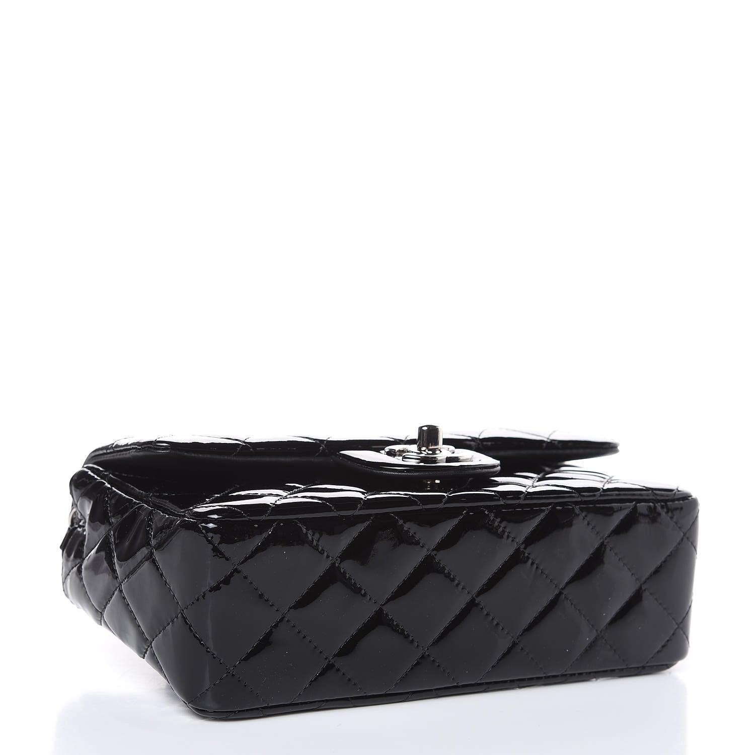 Chanel Patent Calfskin Quilted Mini Rectangular Flap Black 4 of 11