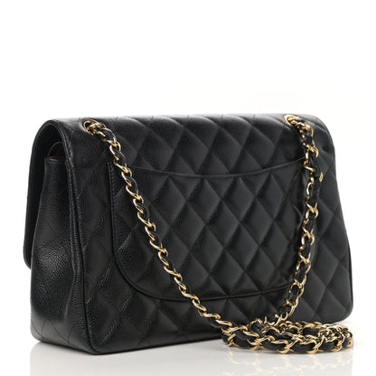 Chanel Caviar Quilted Jumbo Double Flap Black 2 of 13