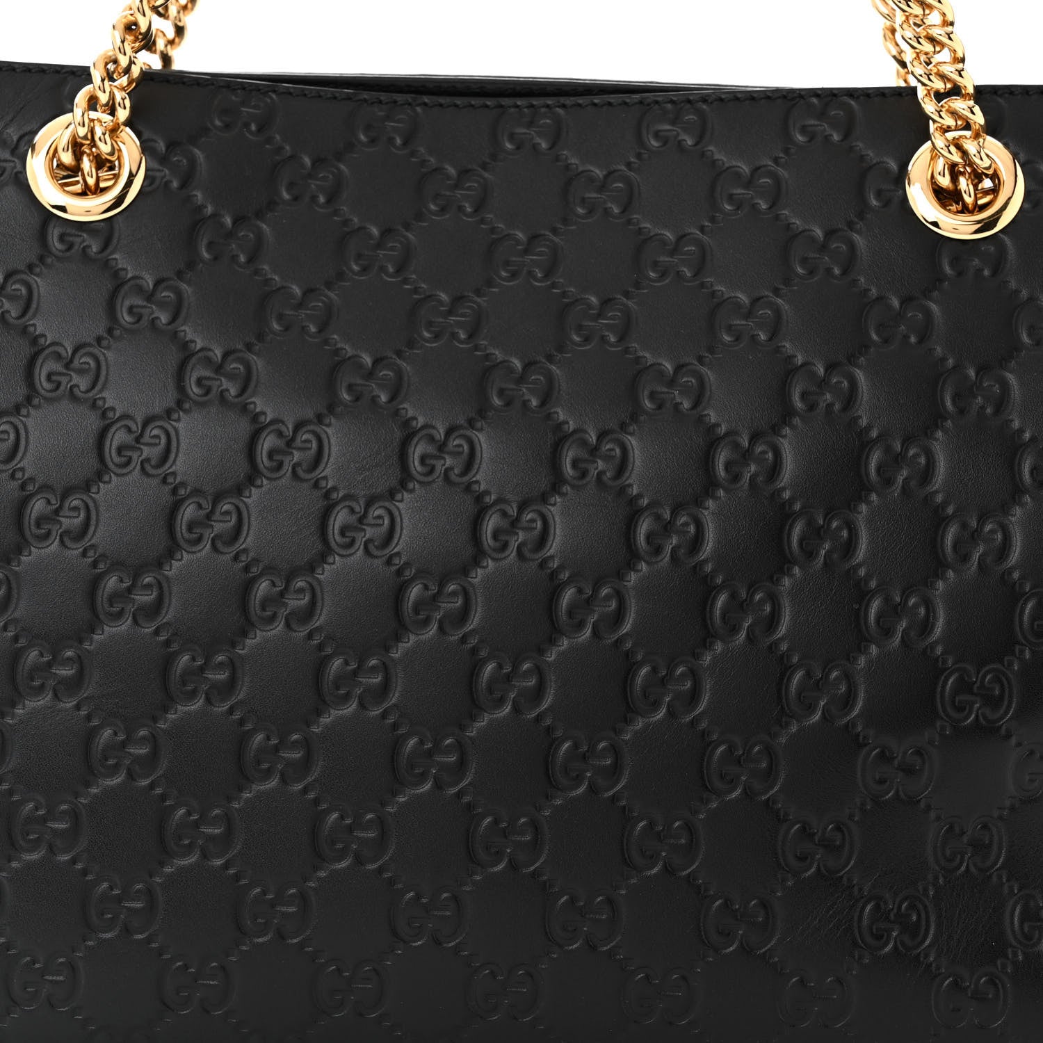 Gucci Guccissima Signature Medium Shoulder Tote Bag Black 8 of 10