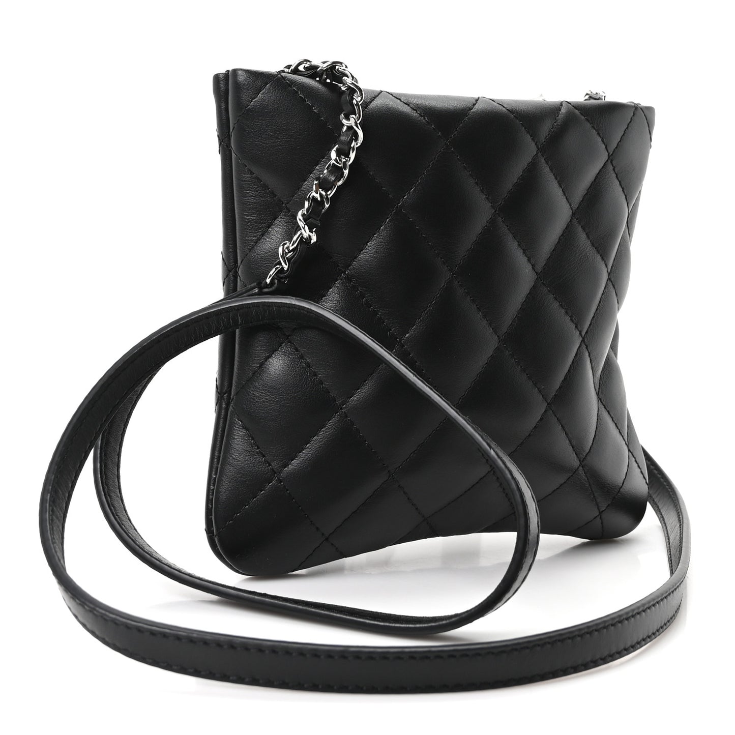 Lambskin Quilted Uniform Crossbody Bag Black