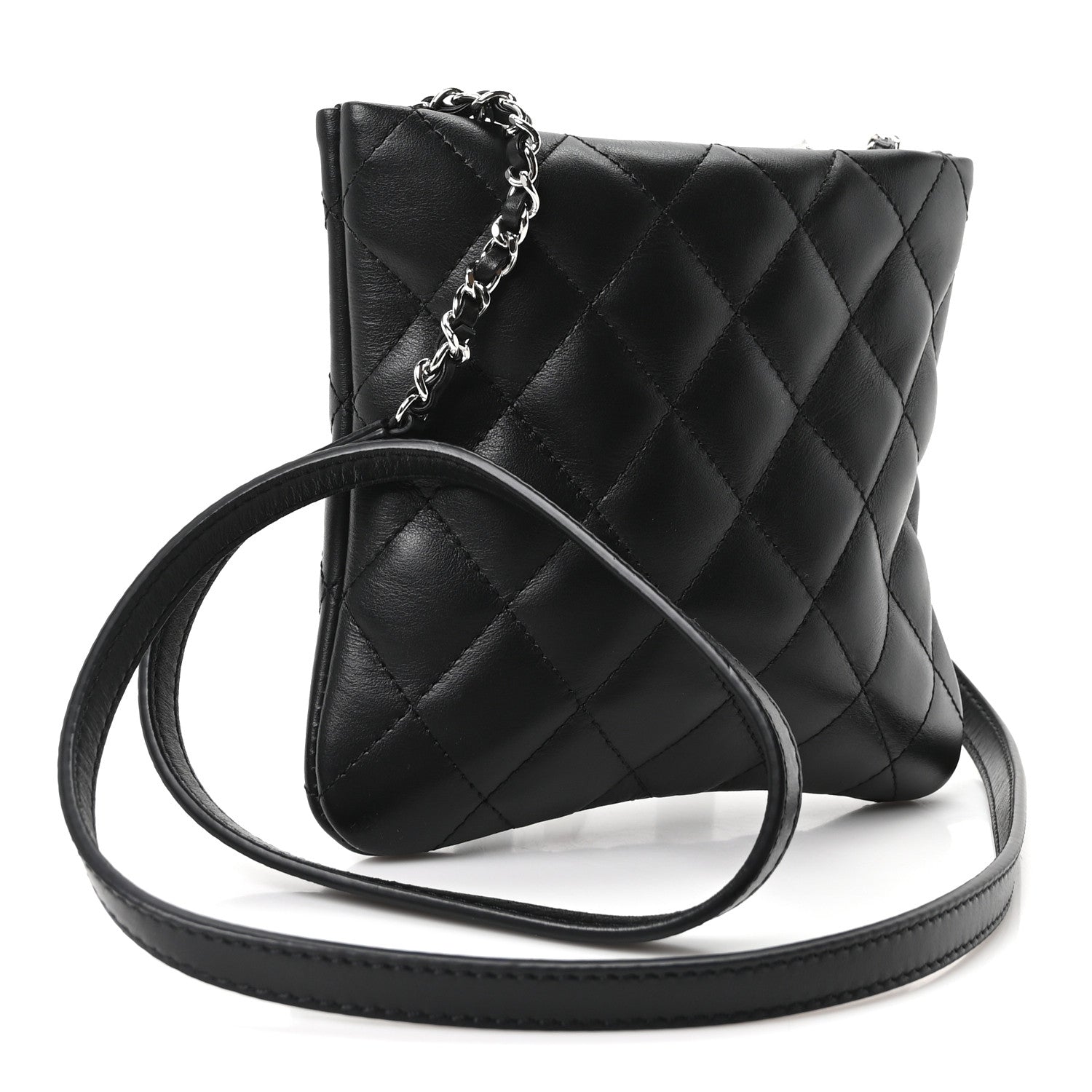 Chanel Lambskin Quilted Uniform Crossbody Bag Black 2 of 9
